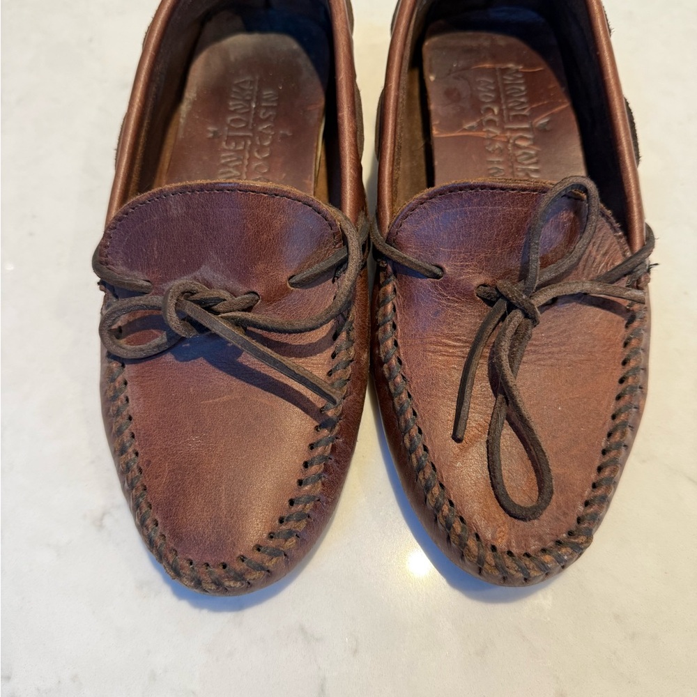 Brown Leather Minnetonka Moccasins